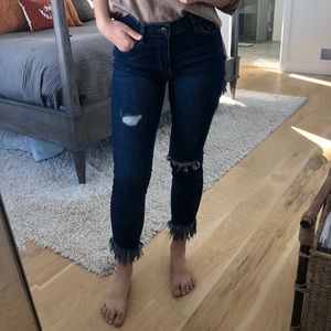 Free People Great Heights Frayed Jeans